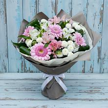 Букет цветов из:  Герберы, Альстромерии и Хризантемы в Невельске