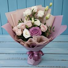 Букет цветов из:  Розы и Лизиантусы в Невельске