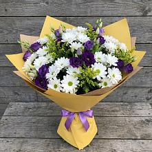 Букет цветов из:  Ирисы, Хризантемы и Ромашки #REPLACE_PRED# Невельске