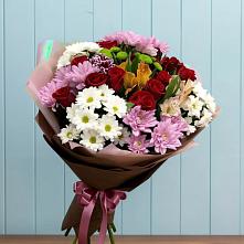 Букет цветов из:  Розы, Хризантемы и Альстромерии в Невельске