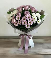 Букет цветов из:  Хризантемы и Розы в Невельске