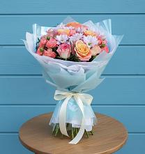 Букет цветов из:  Хризантемы и Розы в Невельске